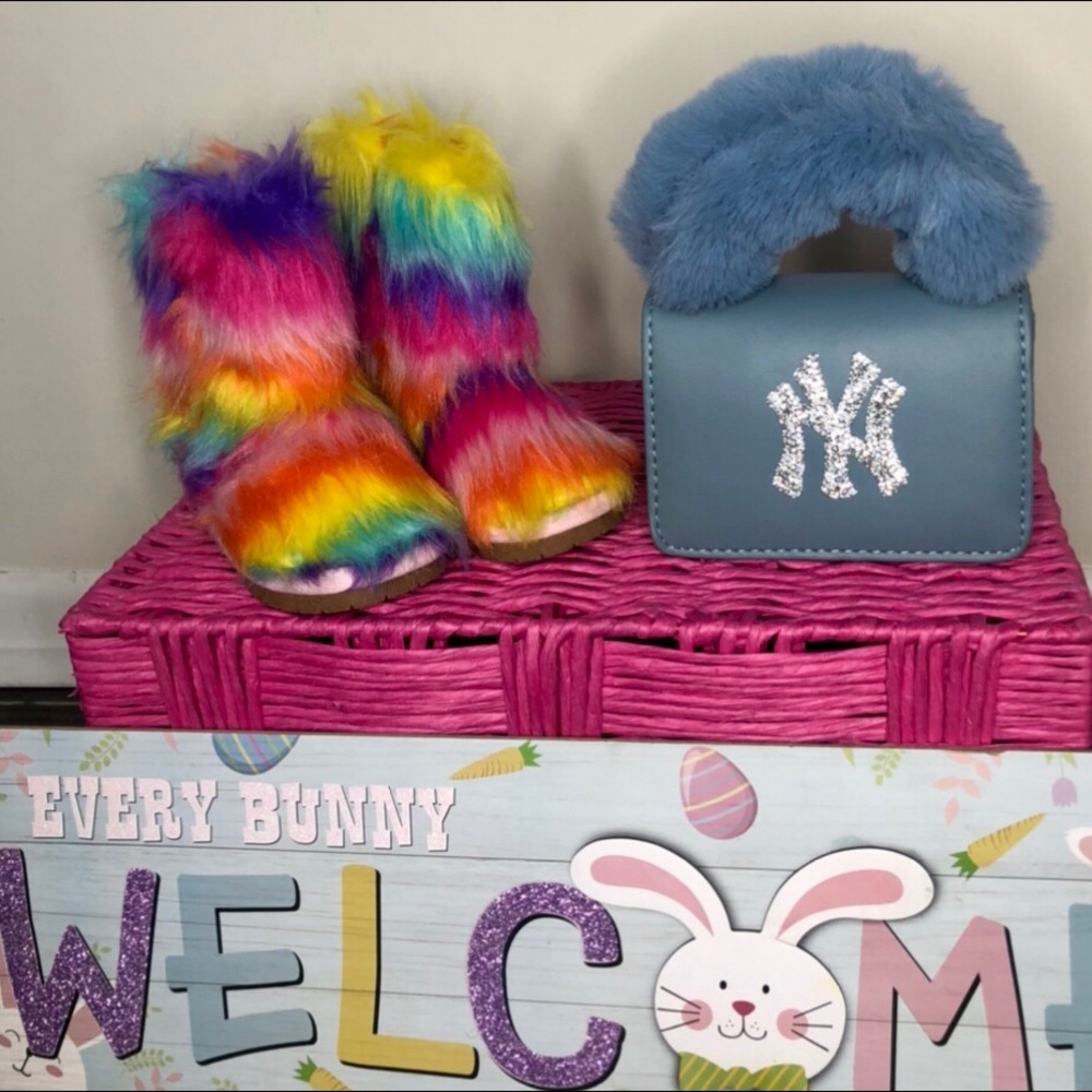 Blue purse -Easter basket fillers toddler boots & purse